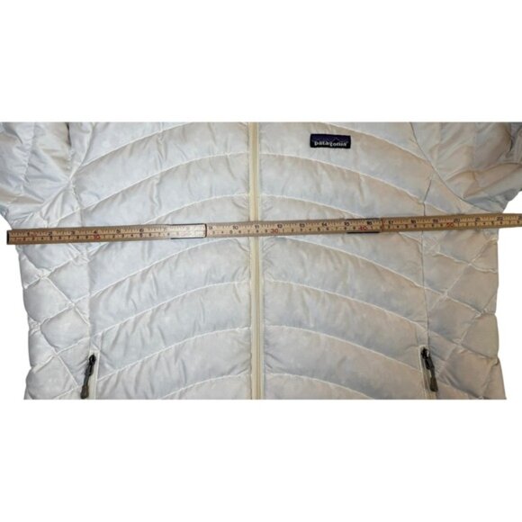 Patagonia Womens L Goose Down Insulated Jacket Lightweight Puffer Coat White - Picture 9 of 10